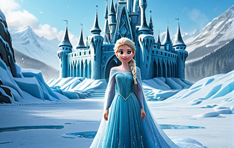 Elsa - Empowerment and Acceptance**

"Elsa transforming in a snowy landscape, ice castle in the background, expression of freedom, 'Let It Go' vibe, fully clothed in an ice gown, perfect anatomy, digital art, safe for work, family-friendly."

**