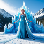 Elsa's Ice Palace Construction**

"Elsa, the Snow Queen, creating her magnificent ice palace in a snowy mountain landscape, fully clothed in her ice dress, crystals forming around her, dramatic lighting, safe for work, appropriate content, perfect anatomy, natural proportions, professional, family-friendly."

**