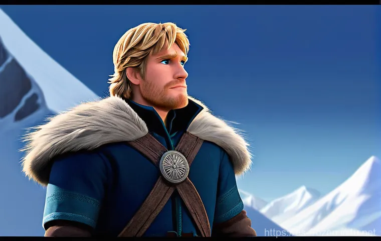 겨울왕국 속 스벤과 크리스토프의 우정 - **Prompt 2: "Kristoff and Sven sharing a lighthearted, humorous moment during a break from their tra...