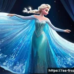 겨울왕국 속 엘사와 안나의 패션 변화 - **Elsa's "Let It Go" Ice Gown (Frozen I)**
    "A majestic, full-body shot of Elsa, the Snow Queen, ...