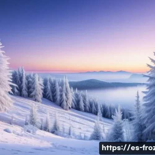 겨울왕국 속 자연현상과 애니메이션 기술 - A breathtaking winter landscape featuring intricate ice crystals with unique geometric patterns, eac...